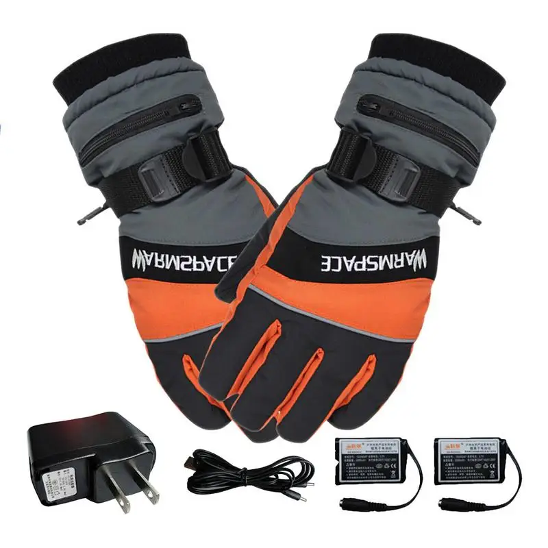 Зимние USB Электрические перезаряжаемые с подогревом лыжные перчатки тепловой теплый снегоход сноуборд Мотоцикл велосипедные перчатки унисекс - Цвет: US Plug M