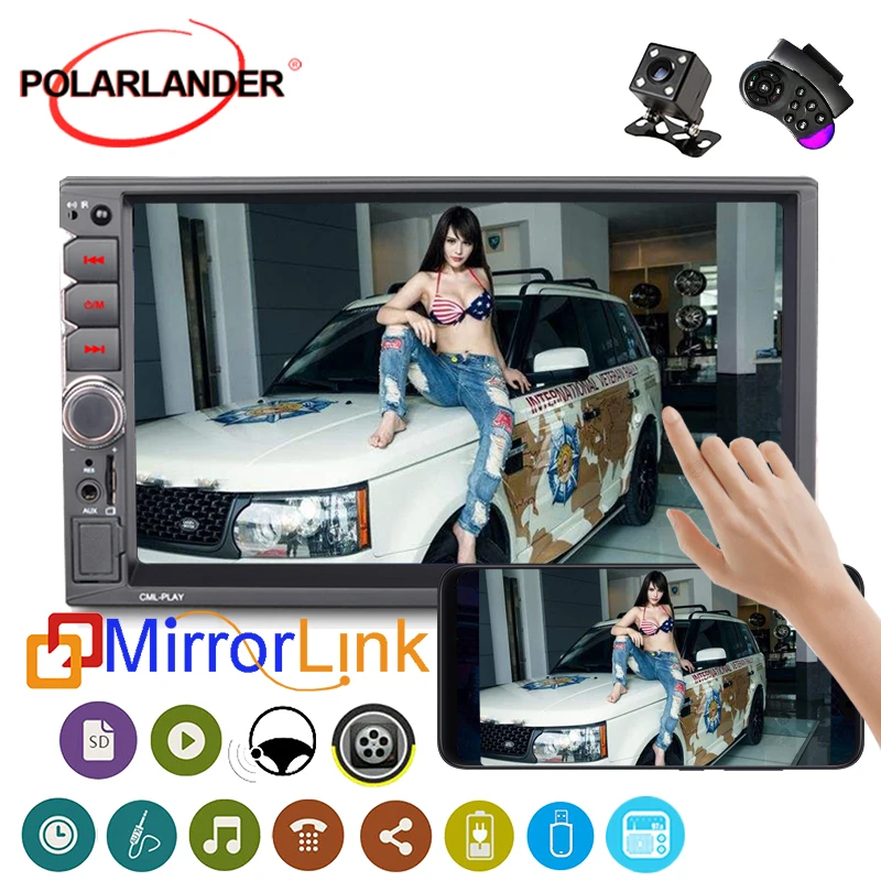 

USB TF FM Bluetooth Touch Screen Camera DVR Support 2 Din 7" HD Autoradio Multimedia Player Auto Audio Radio Car Stereo Mp5