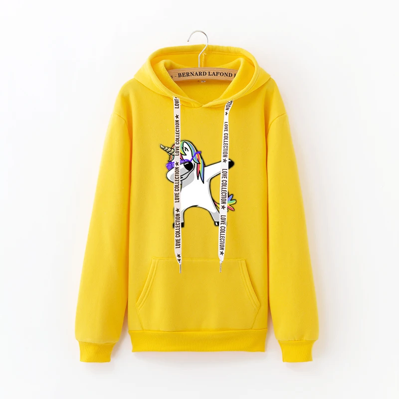 

2018 fleece female hoodie winter casual sweatshirt girls pullover loose large size female thick warm multi-color Harajuku tops