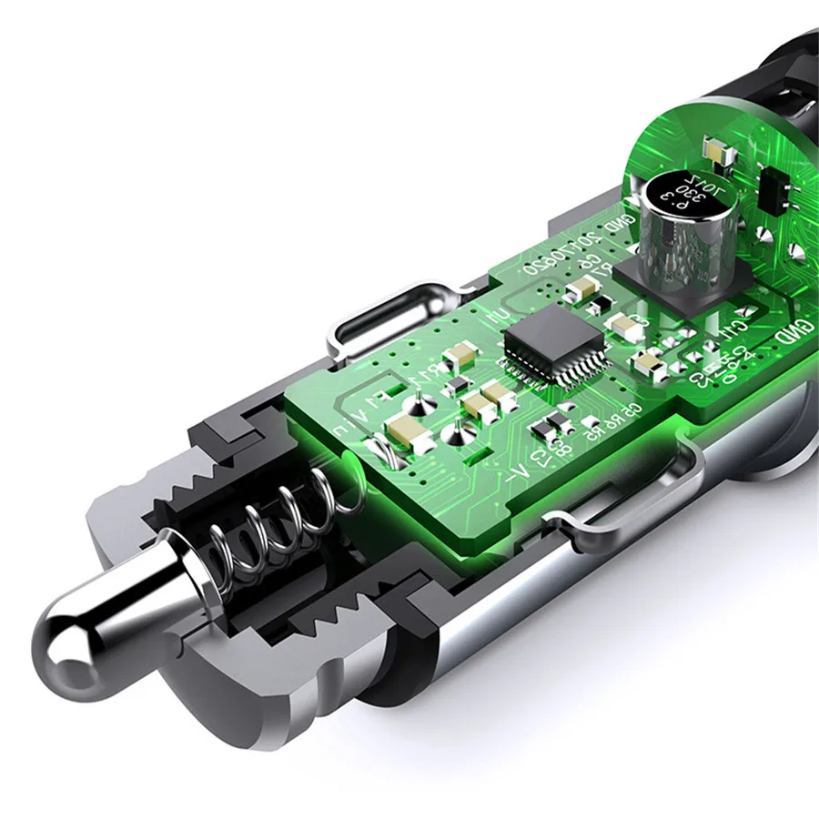 Цена Ugreen металлический font b USB b font автомобильный адаптер зарядного устройства для телефона для iPhone X 8 7 6 6 S Plus автомобильное зарядное устройство для Xiaomi ...