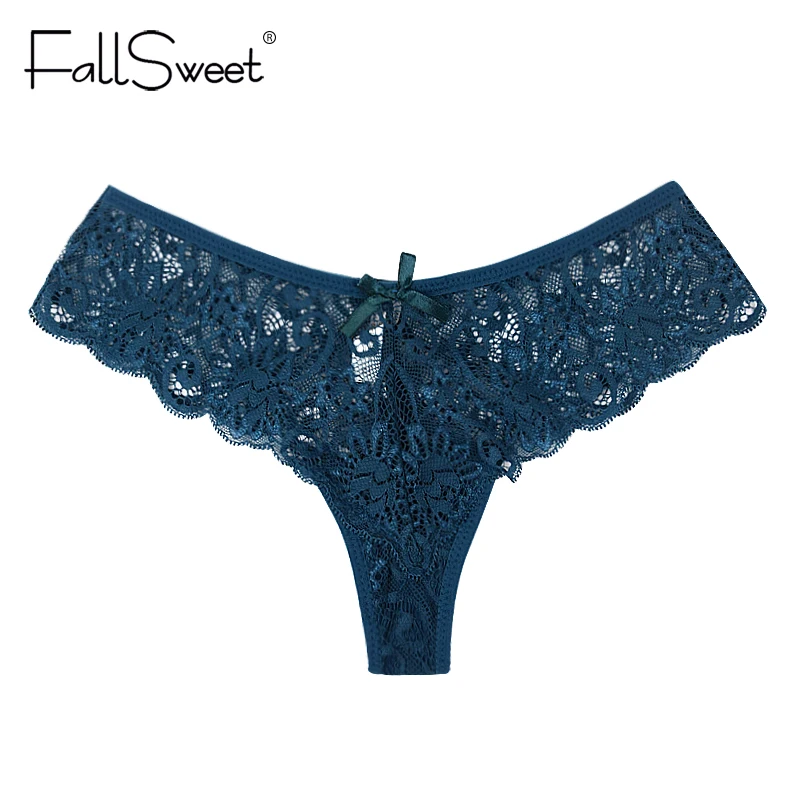 FallSweet 5pcs/Pack! Women Undewear Transparent Lace G String Ultra Thin Knickers Briefs Bow Tangas Bragas