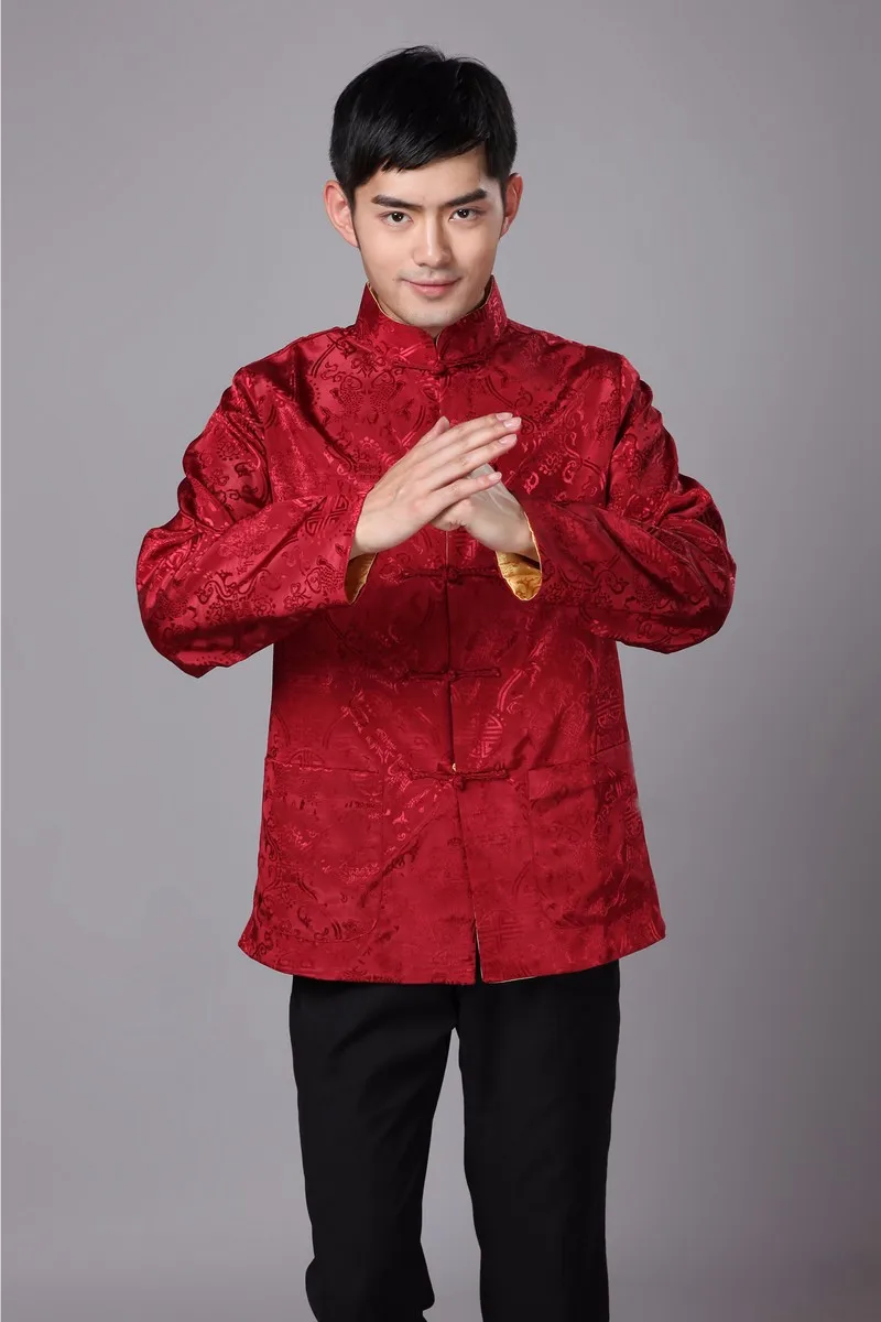 Двусторонний костюм с длинными рукавами из шелка и сатина, костюм Tang, топы для мужчин, Tai Chi Kung Fu, форма тайцзицюань, костюм для выступлений