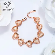 Viennois Романтический розовое золото Цвет сердце Браслеты для Для женщин опал камень браслет-цепочка женский сладкий ювелирные изделия