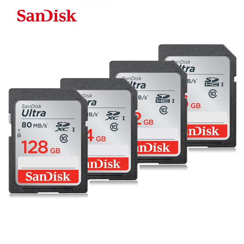SanDisk sd карта 16 ГБ 32 64 128 Ультра Класс 10 SDHC/SDXC памяти для цифровой камеры до 80 МБ|classe