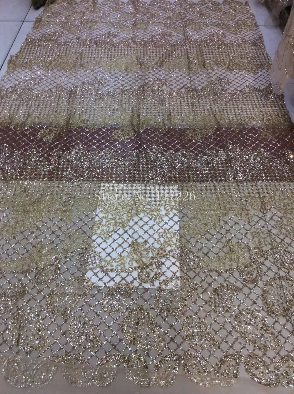 New design glued glitter JRB 101909 Glitter mesh tulle fabric embroidery clothing material with