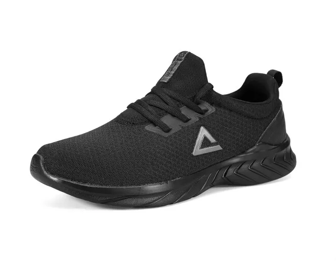 

men's shoes 2018 new sports shoes mesh shock absorption non-slip lightweight soft bottom black and white running shoes Peak