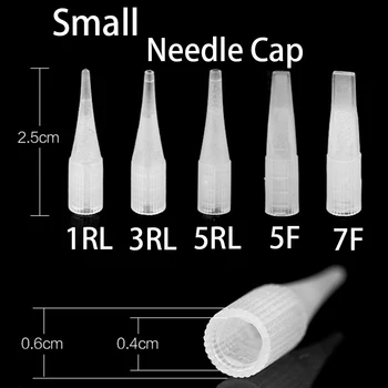 

200 PCS Traditional Tattoo Needles Caps 1R/3R/5R/5F/7F Plastic Machine Permanent Makeup Tips Disposable Eyebrow Goochie Needle