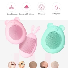 НОВАЯ щетка для очищения лица звуковая вибрация мини очиститель для лица силиконовая глубокая кисточка для чистки пор Электрический водонепроницаемый массаж