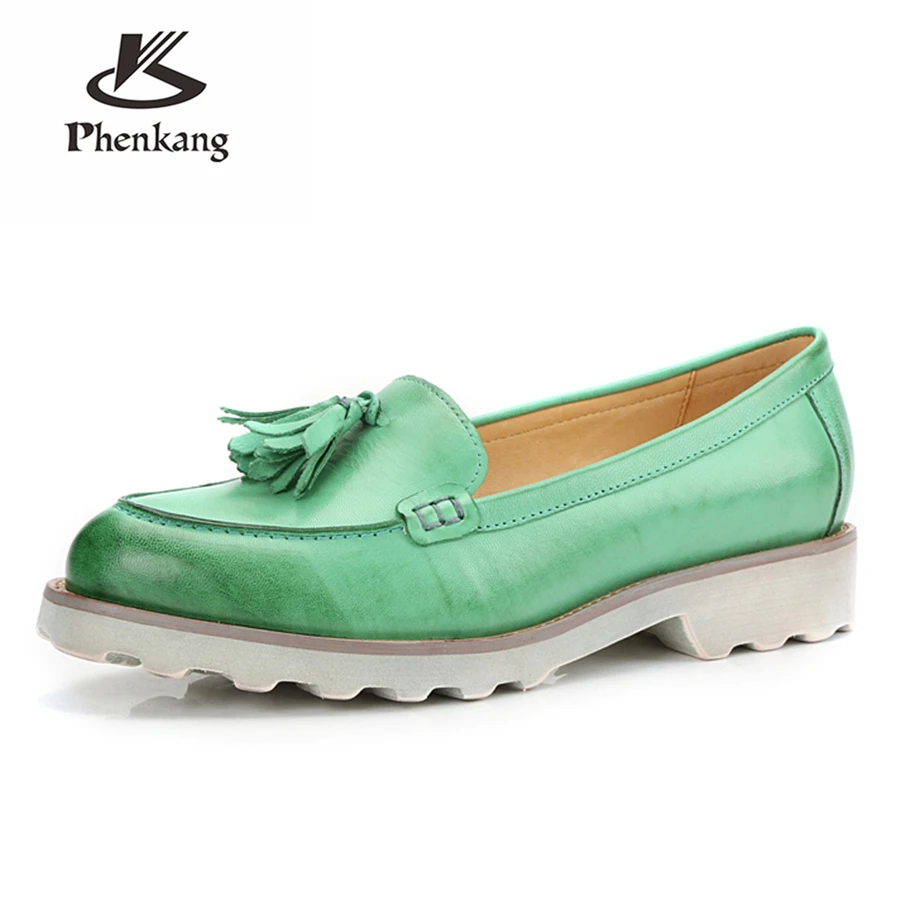 

Genuine sheepskin leather brogues yinzo designer vintage lady flats shoes handmade oxford shoes for women red brown green 2018
