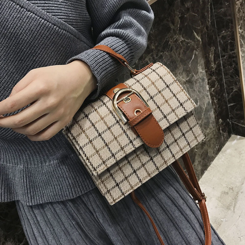 

Fashion Trend Women Single Shoulder Bags 2018 New Korean Style Plaid Pattern Handbag Multi-function Travel Crossbody Bag