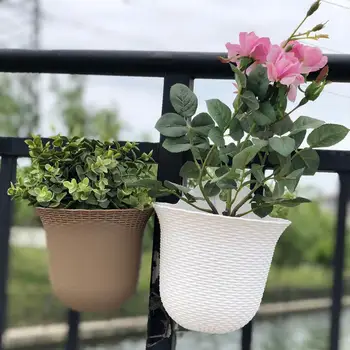 

Flower Pot Automatic Water Absorption Innovative Succulent Plant Hydroponic Watering Wall Hanging Resin Family Garden Flower Pot