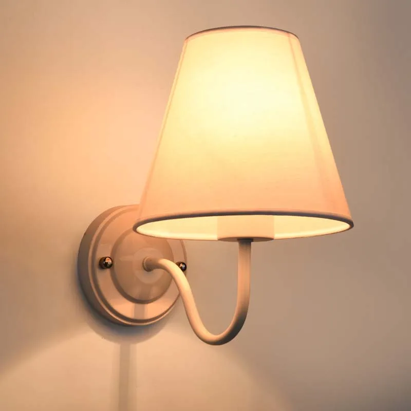 

BOKT E27 Wall Sconce Retro Wall Light Simple And Creative Bedroom Bedside Wall Lamp Cloth Lights Black Brown For Home Ligting