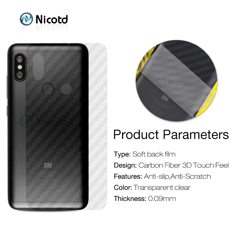  For Redmi Note 6 pro 3D Carbon Fiber Soft Back Film For Xiomi Redmi Note 5 pro 6 6a 5 plus 5A S2  Screen Protector film (4)