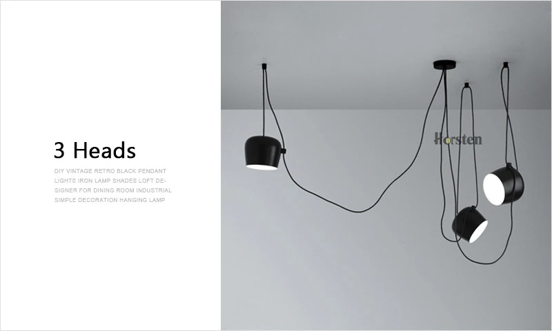 Horsten Nordic Art Decoration DIY Pendant Lights Black White Creative Aluminum Pendant Lamp For Dining Living Room Restaurant Bar (11)