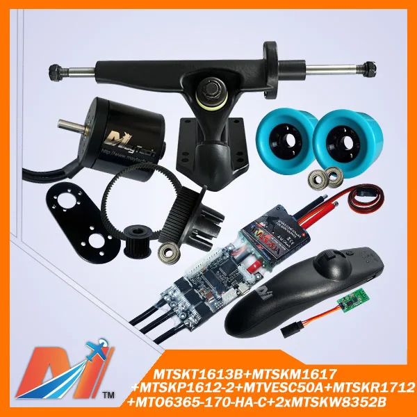 

Maytech (8pcs) DIY electric skateboard truck/pulleys/mount/ESC based on VESC/remote/wheels/6365 motor combo