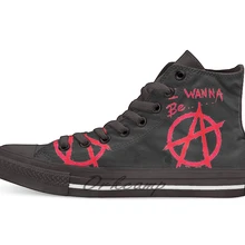 Я хочу быть анархией Искусство Дизайн Повседневная парусиновая обувь на заказ Прямая поставка