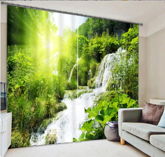 

Forest 3D Painting Blackout Curtains Office Bedding Room Living Room Sunshade Window Curtain 3D Curtains Bedding set