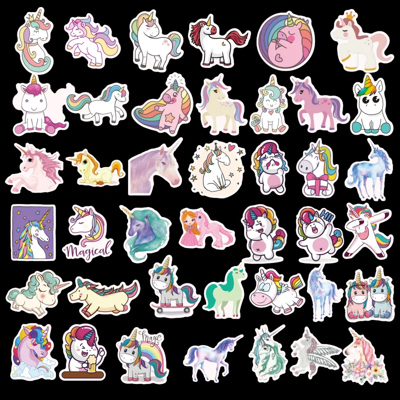 SAILEROAD 100 шт Красочные Kawaii Единорог наклейки для ноутбука автомобиля телефона