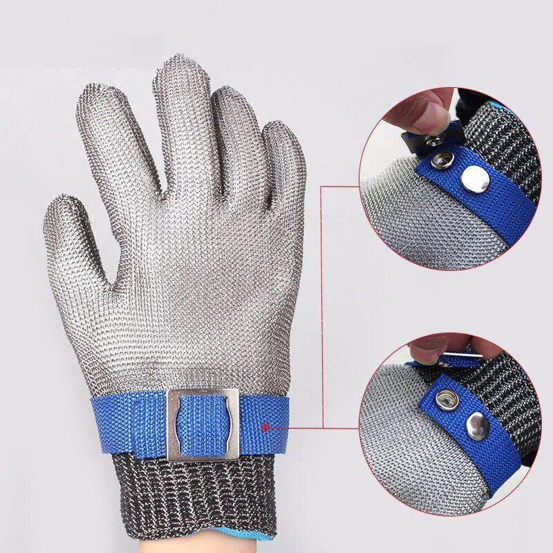 

Anti-cut Safety Cut Proof Stab Resistant Stainless Steel Wire Metal Mesh Kitchen Butcher Cut-Resistant Woodworking Safety Gloves