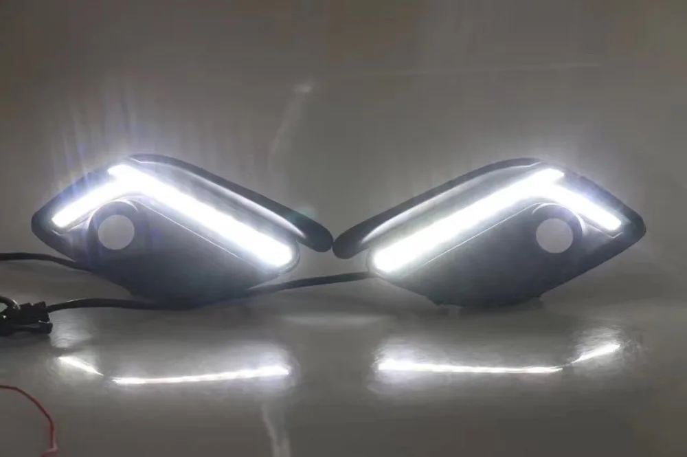 Eosuns СИД DRL белый дневной свет дневного света+ желтый сигнал поворота для Mazda 3 Axela Европа версия