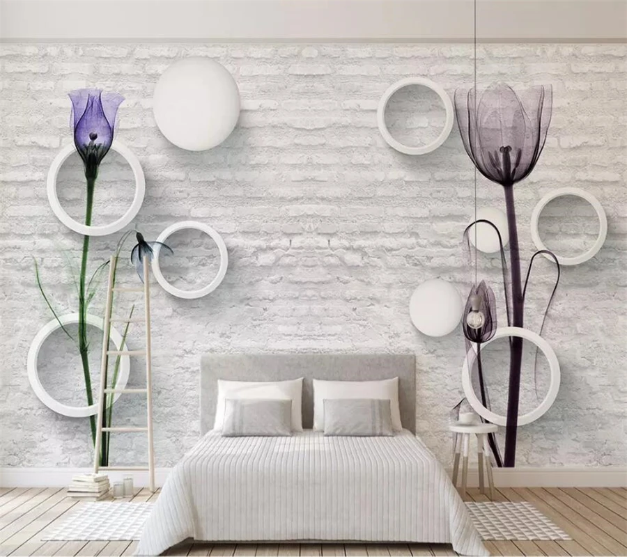 

wellyu papel de parede 3d custom wallpaper Tulip 3D TV background wall wallpaper for bedroom walls photo wallpaper tapety