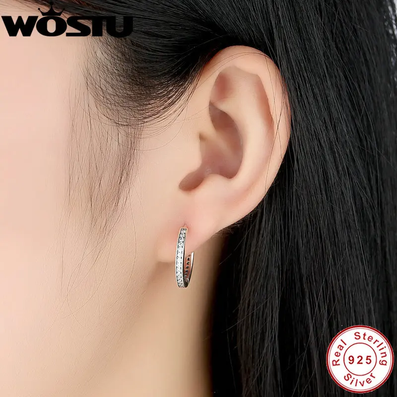 High Quality 100% 925 Sterling Silver Party Eternity Hoop
