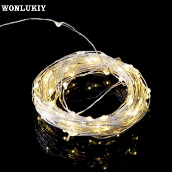 

LED Christmas String Lights DC12V 10M 100Leds Silver Copper Wire Garland Light For Outdoor Wedding Party Decoration Waterproof