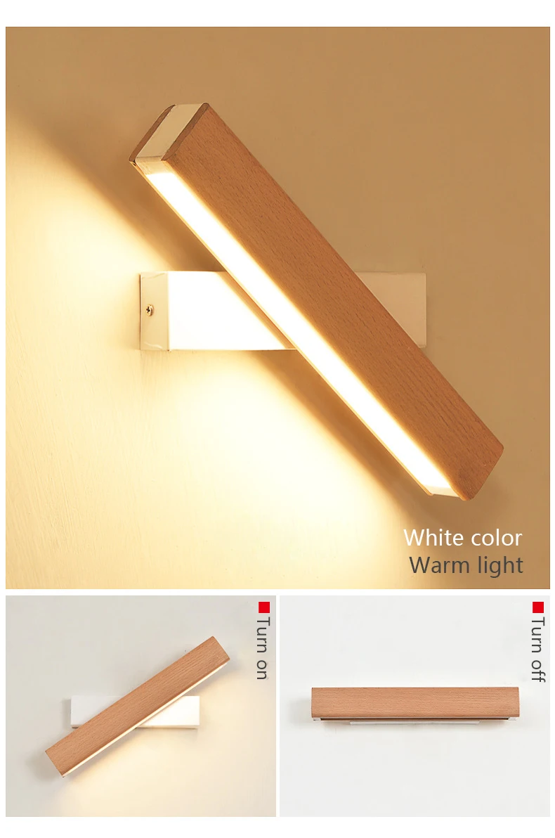 Modern Nordic sconce Wall Light fixture wood Indoor Led Wall Lamps14
