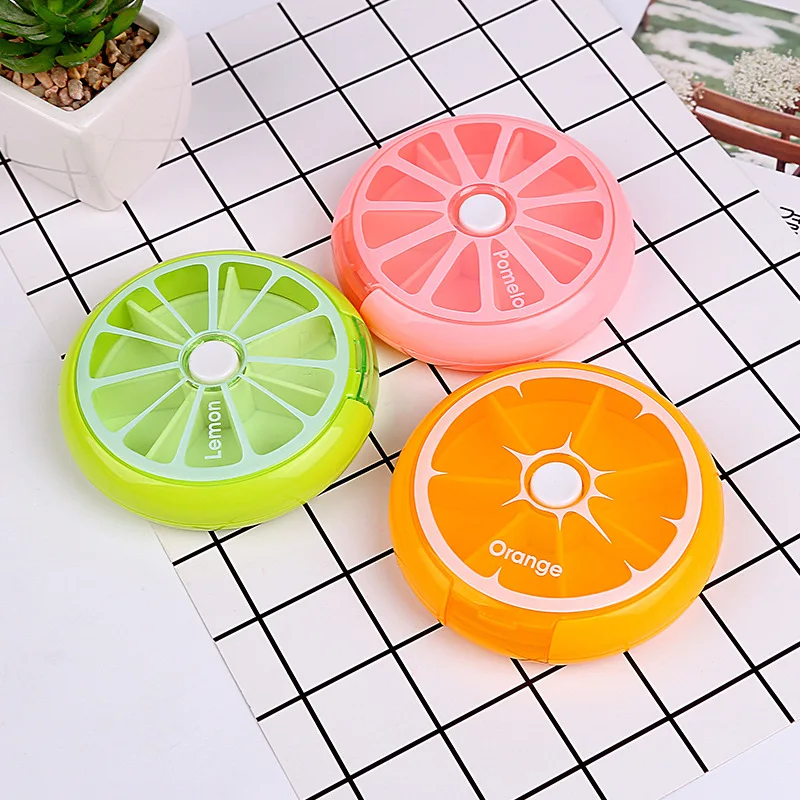 

7 Grids Round Nail Rhinestone Container Pill Box Organizer Medicine Divider Storage Case For Nail Decorations Stickers Decals