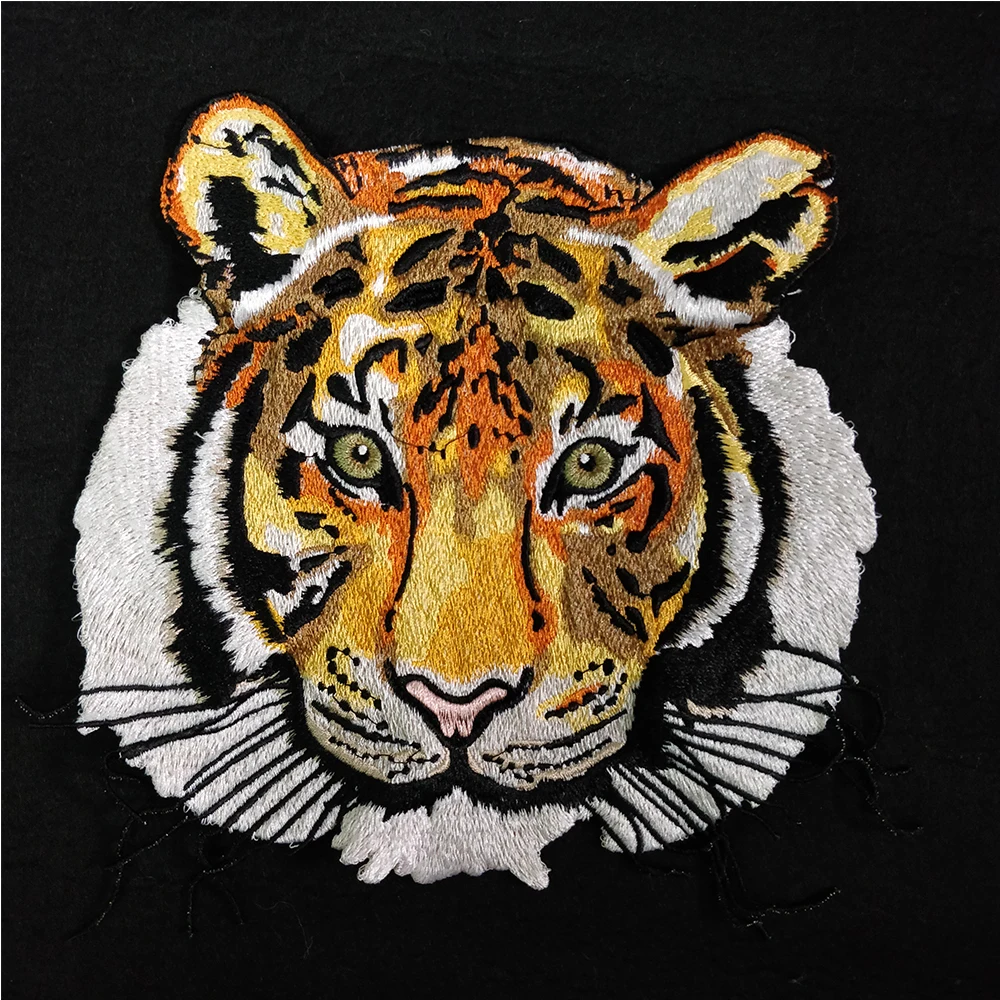 1 шт. большой тигр тканевая нашивка нитка для вышивания патчи для Костюмы для художественного оформления ногтей, ручная работа, одежда детская футболка аппликация значок P142
