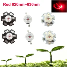 3 5 10 20 50 100 шт. 1 Вт 30mil 3 Вт 45mil ярко-красный 620nm ~ 630nm LED бисера светодиод для растений растут чип с 20 мм/16 мм плиты