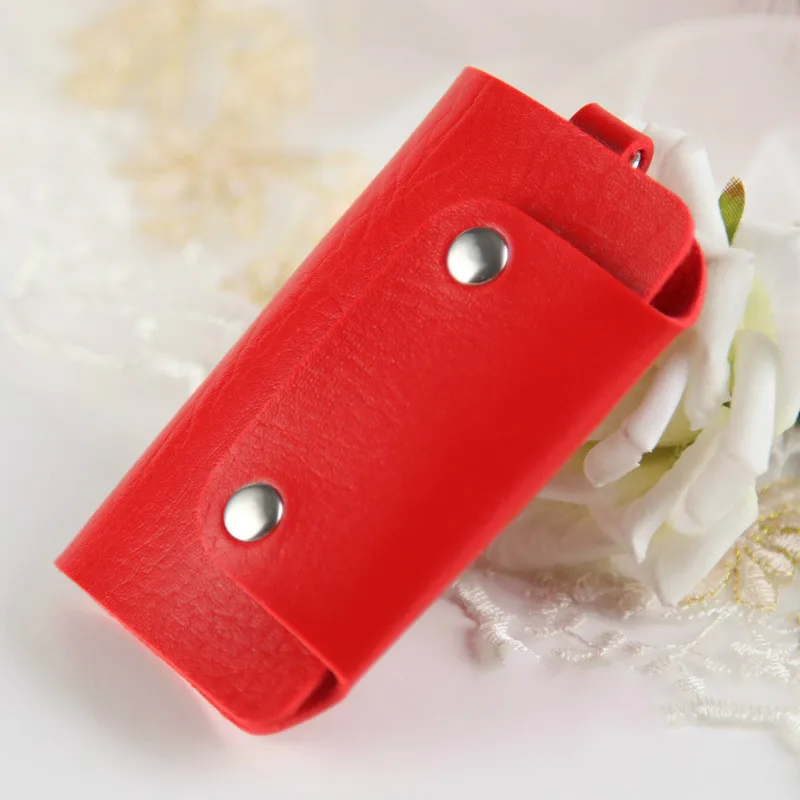 Горячая Автомобильный брелок для ключей сумка из искусственной кожи держатель для ключей чехол для ключей кошелек Чехол - Цвет: Красный