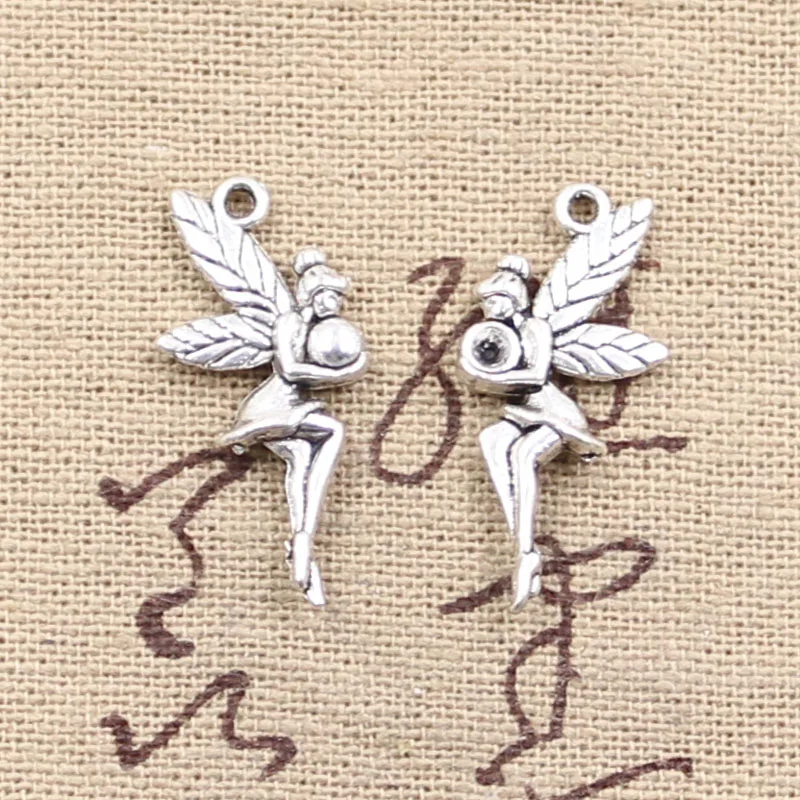 

20pcs Charms Fair Angel 26x11mm Antique Bronze Silver Color Pendants DIYCrafts Making Findings Handmade Tibetan Jewelry