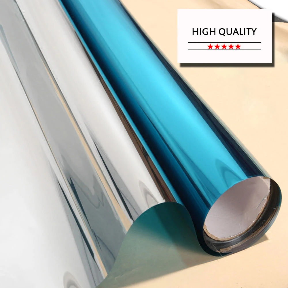 

Multi-sizes Solar Window Film One Way Mirror Privacy Anti UV Self-adhesive Film Decorative Insulation Reflective Stickers Blue