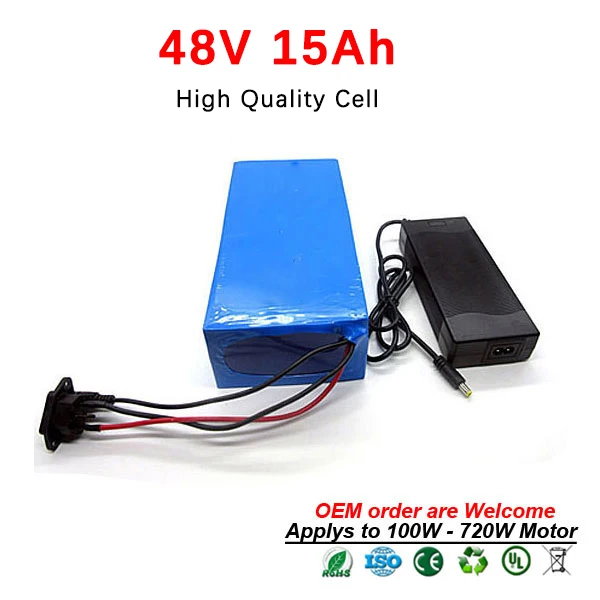 48V 720W литиевая батарея 15AH литий ионный аккумулятор 15Ah Электрический велосипед с