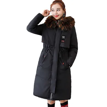 

Two Side Wear Cotton Coats 2018 New Winter Hooded Long Down Cotton Jackets Women Warm Thicken Padded Parkas Female Outerwear