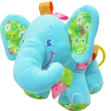 New Animal Elephant in pink Soft Plush Crib Bed Car Hanging Hand Rattles Baby Toys Girl Boy Gift Toys christmas gift