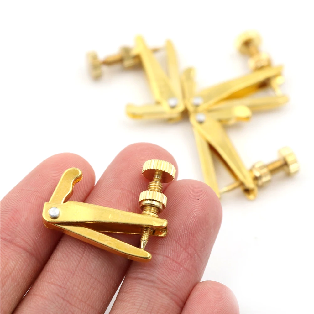 

For 3/4 - 4/4 Violin 4PCS Golden Plated Violin String Tuner Fine Tuner Adjuster Parts