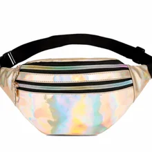 Женская поясная сумка в стиле панк, отражающая сумка на плечо с лазерным покрытием, Женская поясная сумка с лазерным карманом