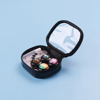 

Starry Sky Gem Contact Lens Case With Mirror With Bag 3pcs Tweezers Travel Container Cases Soaking Box 2styles Dazzle Colour