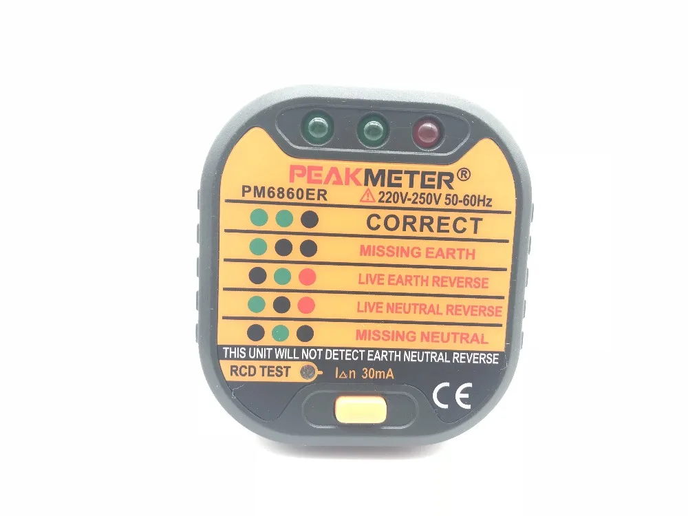 PM6860ER автоматический Электрический Разъем тестер 220 V-250 V Великобритании подключить практичное диагностический инструмент для дома и сада