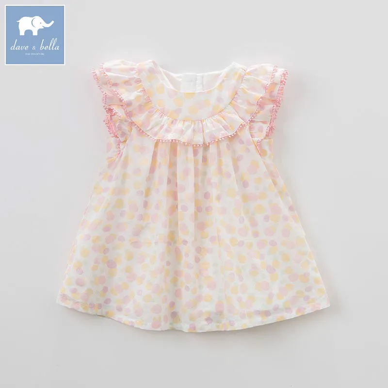 

DBZ7437 dave bella summer baby girls princess color dot dress children birthday party wedding dress kids infant lolital clothes