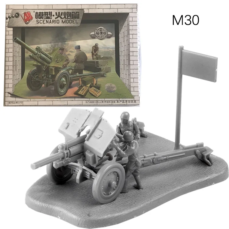 1:72 Union soviétique M30 obusier pistolet d'artillerie résine militaire modèle Kit en plastique non peint assembler des jouets de construction pour les enfants