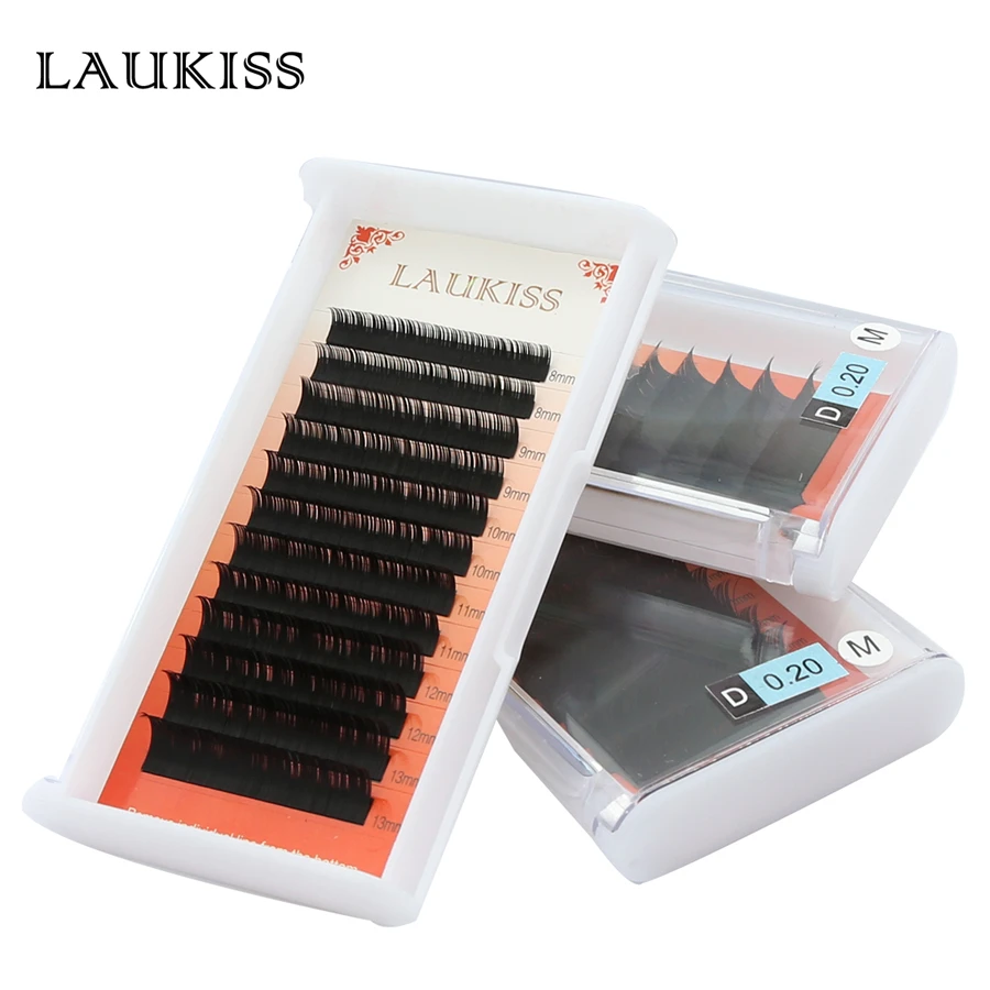 

12rows/case Silk Individual Eyelashes Faux Mink Eyelashes 3D Russia Volume Korea Handmade Natural Long Eyelash Extension