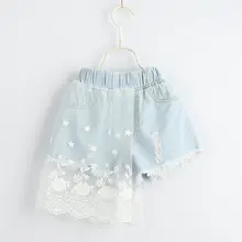 Roimyal/, г. Новые летние шорты из полупряжи с вышивкой для девочек от 2 до 6 лет, милые хлопковые джинсовые шорты