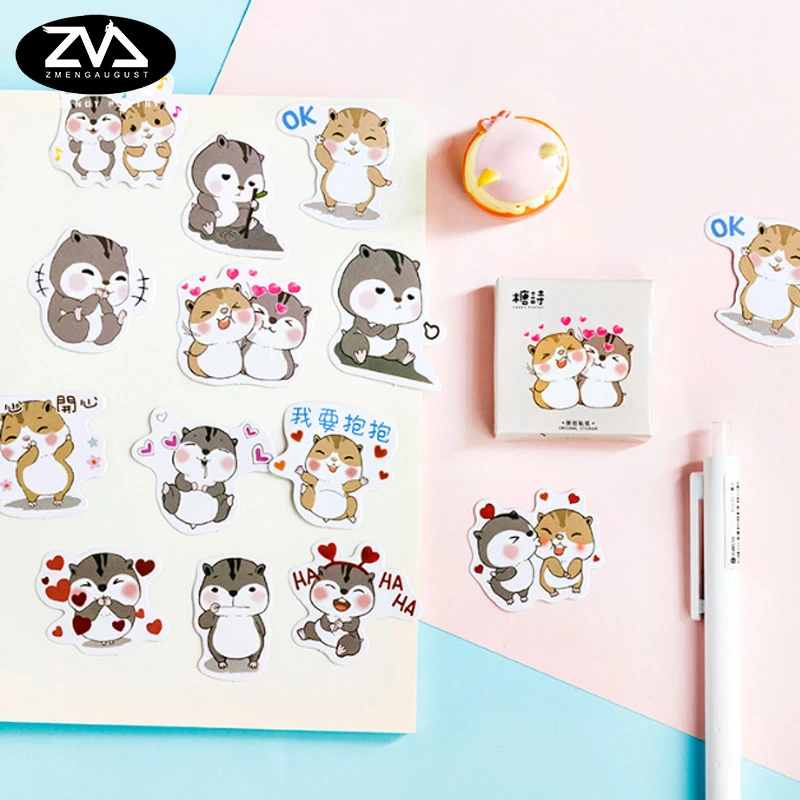 

45 Pcs/box Cute seal Mini Decoration Paper Sticker DIY Scrapbook Notebook Album Sticker Stationery Kawaii Girl Stickers