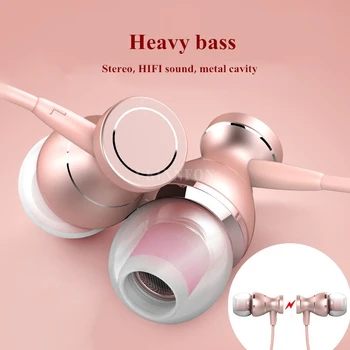 

500Pcs/Lot Sweat-proof Magnetic Stereo Bass In-ear 3.5mm Wired Control Earphone Headphone With Mic For Cellphone Tablet PC