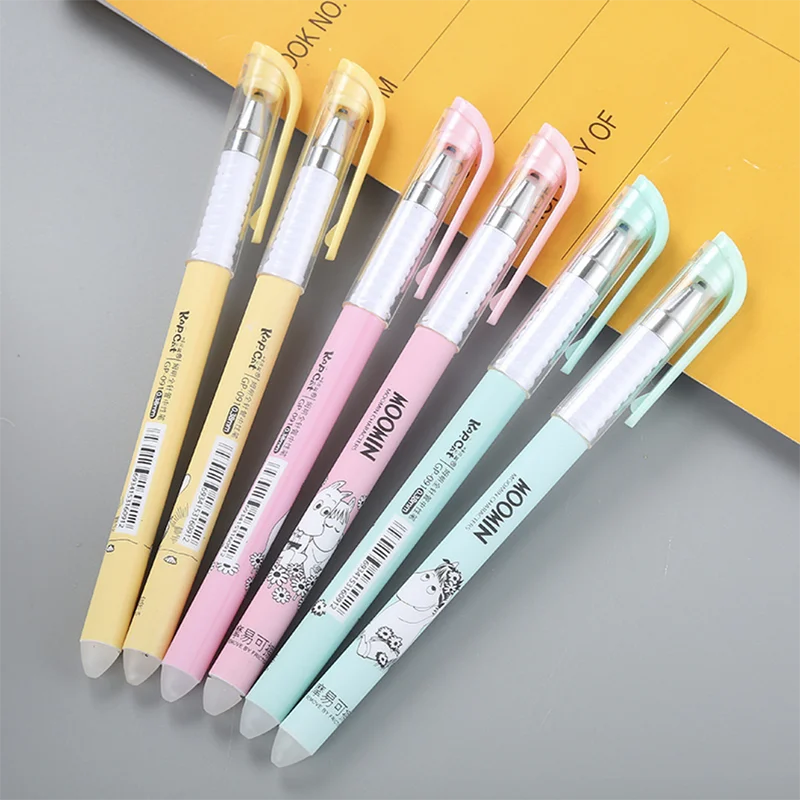 

6Pcs/lot Kawaii Cartoon Cat Erasable Gel Pen Creative Stationery Cute Writing Handle Pens for Girl Students Nice School Supplies
