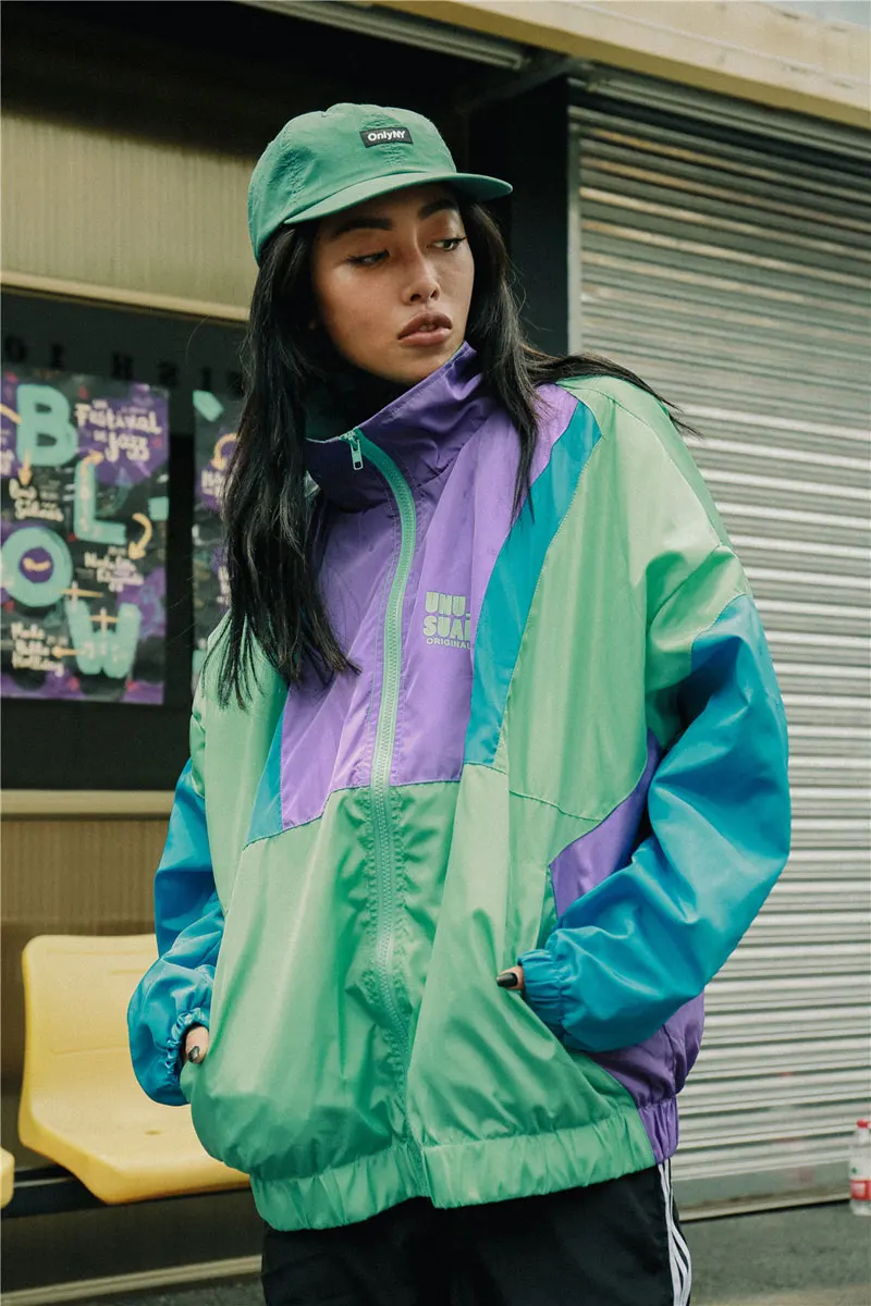 Color Block Patchwork Windbreaker Jackets 3
