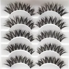 Женская мода изящный макияж ручной работы 5 пар натуральный длинный толстый 3D накладные ресницы расширение изысканный maquiagem